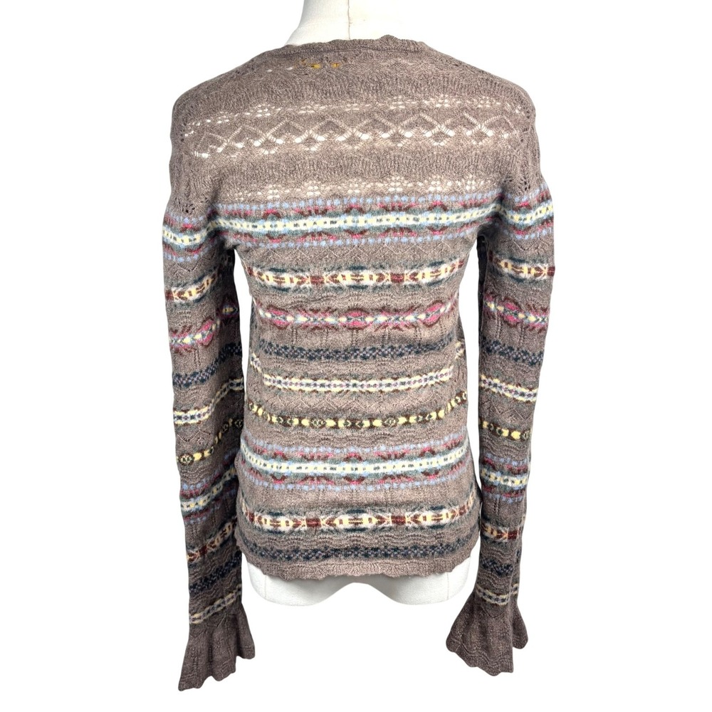 Polo Ralph Lauren Fair Isle Sweater Crochet Knit Southwestern Wool Cashmere M - Picture 7 of 13